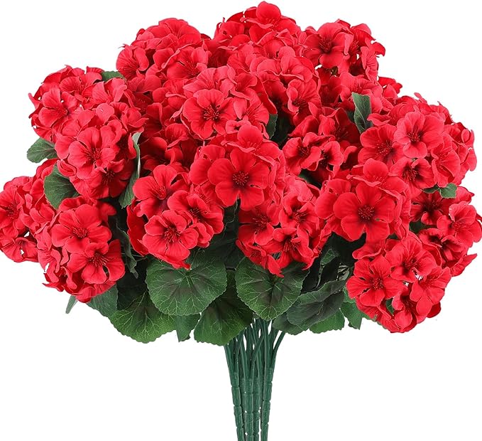 Hananona 12 Pcs Artificial Geranium Flowers - Image 6