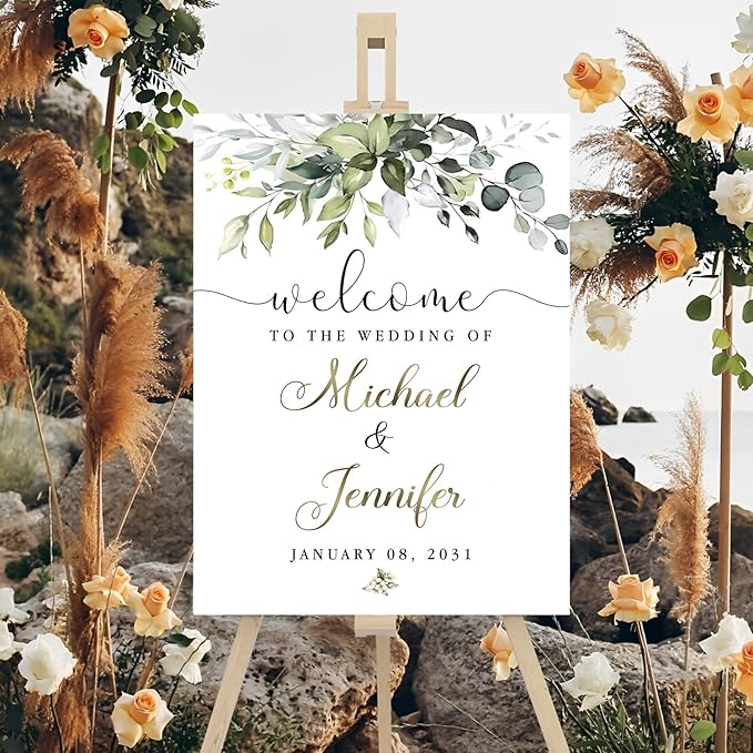 Welcome To Our Wedding Sign, Engagement Party Welcome Sign, Personalized - Image 3