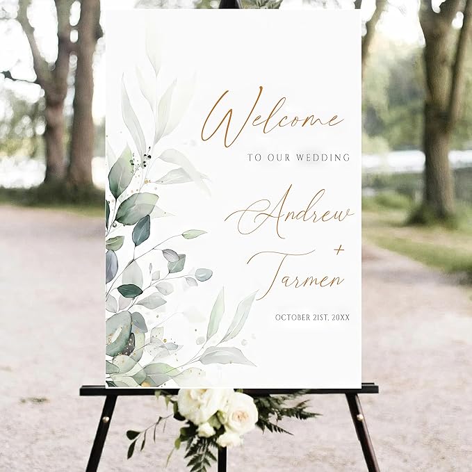 Generic Personalized Wedding Welcome Sign, 18x27 inches, Modern Style, - Image 3