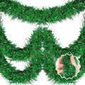 50 Feet Green Christmas Tinsel Garland, Metallic Foil Twist Banner Wall Hanging by LANTIANCHEN