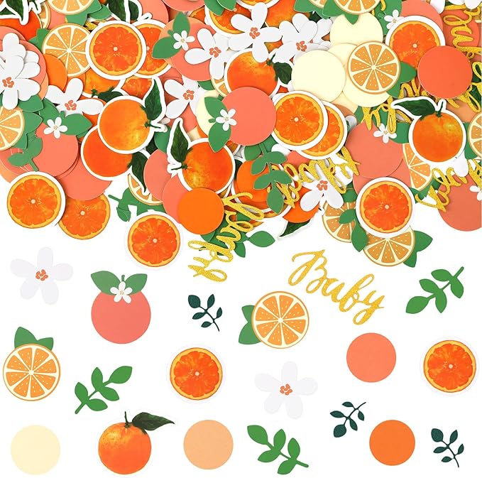 MARFOREVER 500 Pcs Little Cutie Baby Shower Confetti Citrus Decoration Orange by MARFOREVER