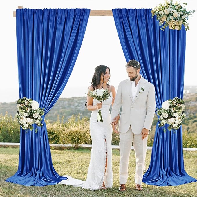 Sugargirl 10x10FT Royal Blue Backdrop Curtains Polyester Photo Backdrop Drapes - Image 3