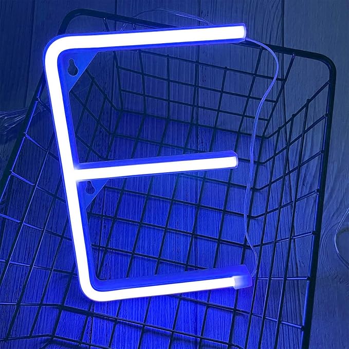 ENUOLI LED Blue Neon Letter Signs Night Light Battery or USB Operated LED - Image 2