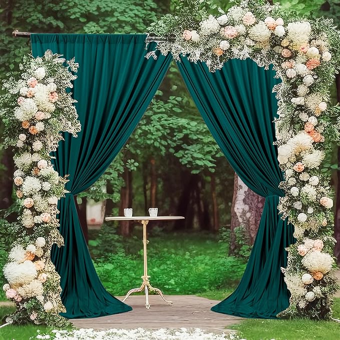 MEETSKY 10ft x 10ft Hunter Green Backdrop Curtains by MEETSKY