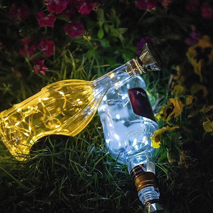 Upgraded 12 Pack Diamond Solar Wine Bottle Lights, 20 LEDs Waterproof Copper - Image 7