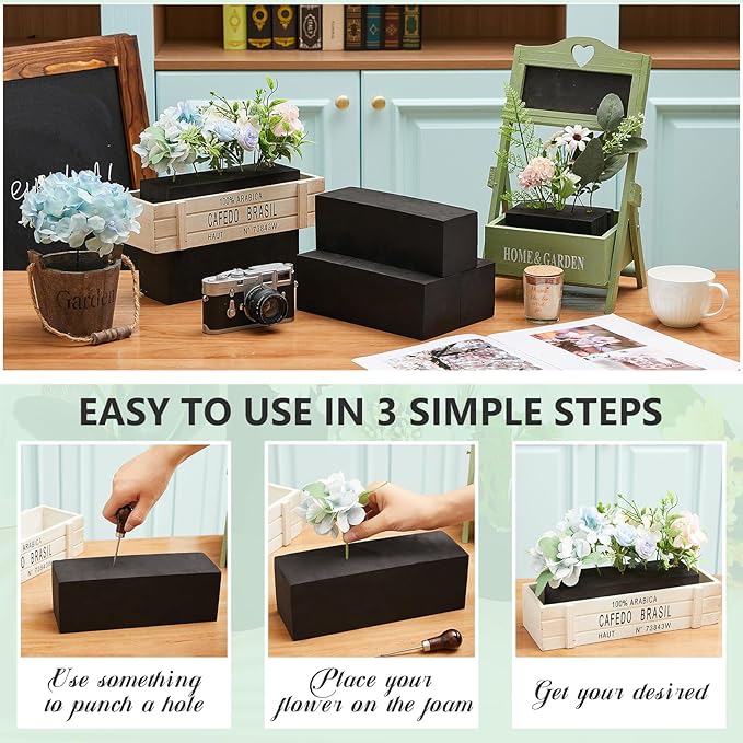 Lallisa 4 Pcs Reusable Floral Foam Blocks Water Weather Resistant Dry Floral - Image 3