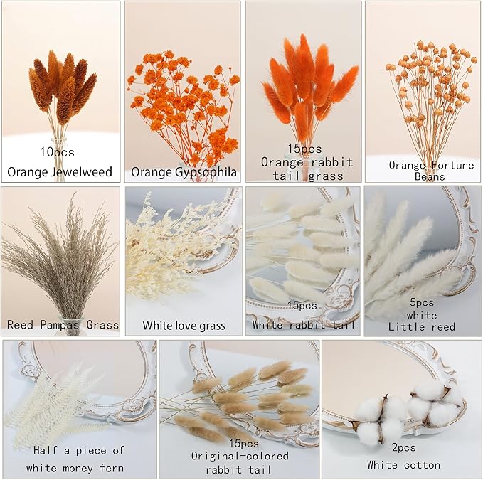 xin's convey DIY Autumn Natural Dried Flower Kit, Mini Stemming Bouquets - Image 2