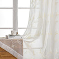VISIONTEX Sheer Curtains 72 inch Length 2 Panels Set, Rod Pocket Embroidered by VISIONTEX