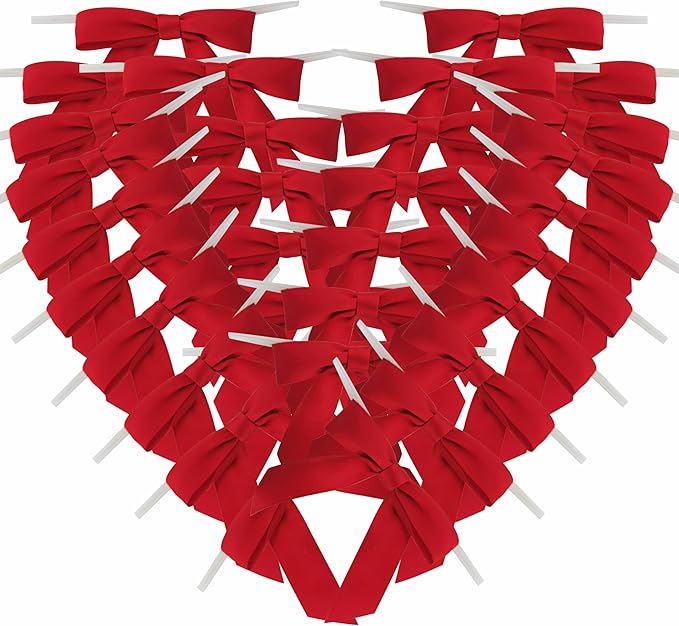 50pcs 2-1/2" Red Satin Ribbon Bows by Micomon