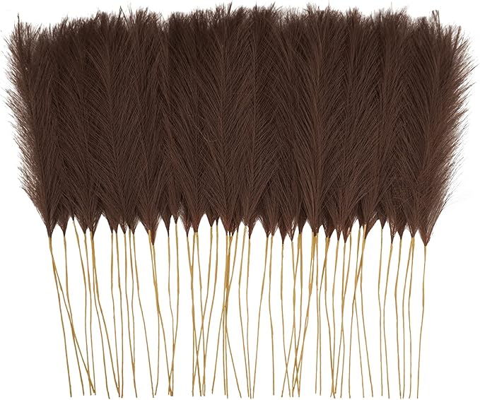 50pcs Faux Pampas Grass Decor, 21.6" Short Artificial Pompous Grass Floral Fake by ObbsieDirect