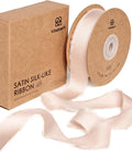 Vitalizart Silk Like Satin Ribbon 1 inch x 30 Yard Light Nude Handmade Frayed by Vitalizart