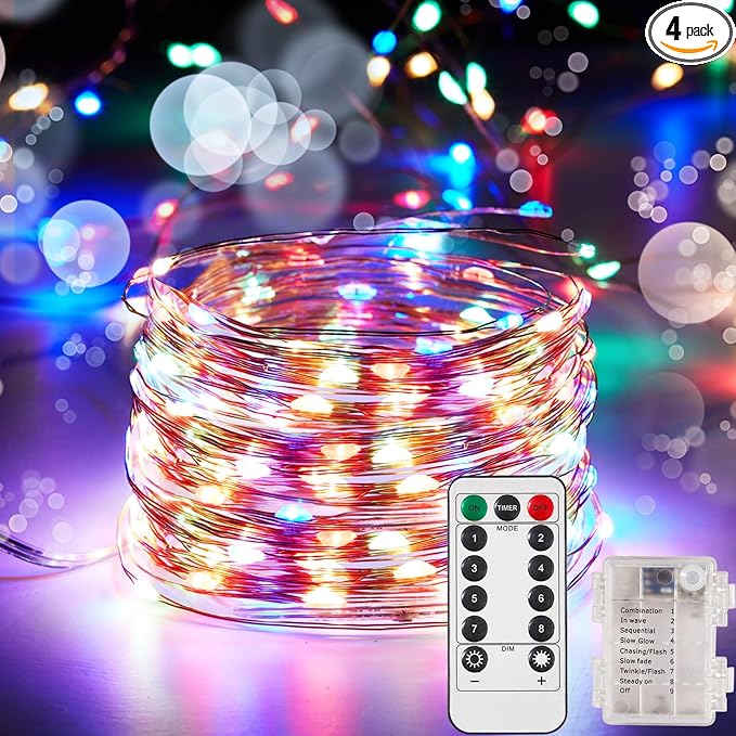 4 Pack 32.8 Ft. Battery Operated Outdoor String Lights by Ariceleo