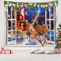 QGHOT Christmas Window Tapestry Wall Hanging Christmas Backdrop Xmas Winter by QGHOT