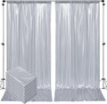 Outpain Thick 40 ft x 10 ft Silver Sequin Backdrop Curtain by Outpain