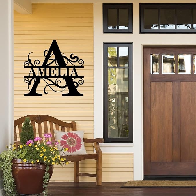 Custom Signs Outdoor Metal, Personalized Family Last Name Sign, Letter Monogram - Image 4