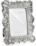 4x6 Silver Picture Frame, Vintage Silver Palm Leaves Textured Hand-Crafted by Cuspin