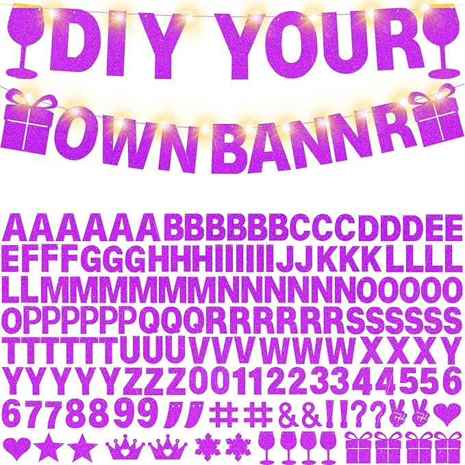 DIY Customizable Banner Letter Banners Party Supplies by WELITTCON