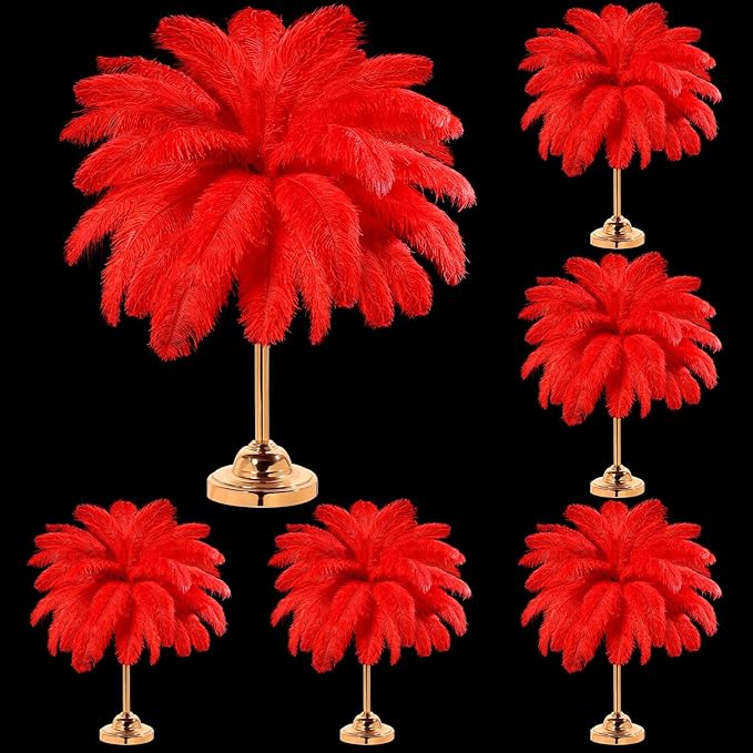 80 Pcs Large Natural Ostrich Feathers Plumes 14-16 Inch Bulk by Yuxung