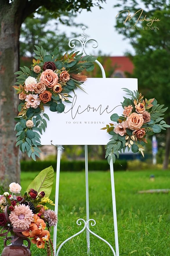 Wedding Sign Faux Flower Swag for Ceremony Party Reception Entrance Floral - Image 2