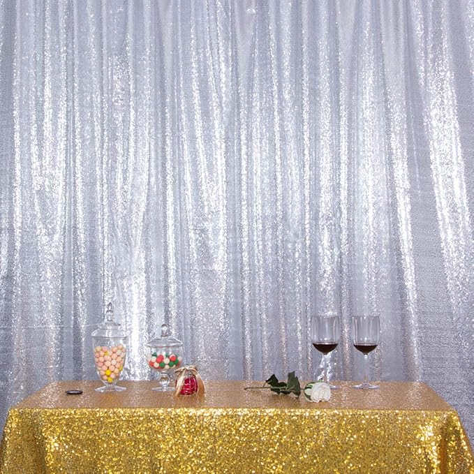 SquarePie Sequin Backdrop Curtain Background Opaque Non-Transparent Satin - Image 2