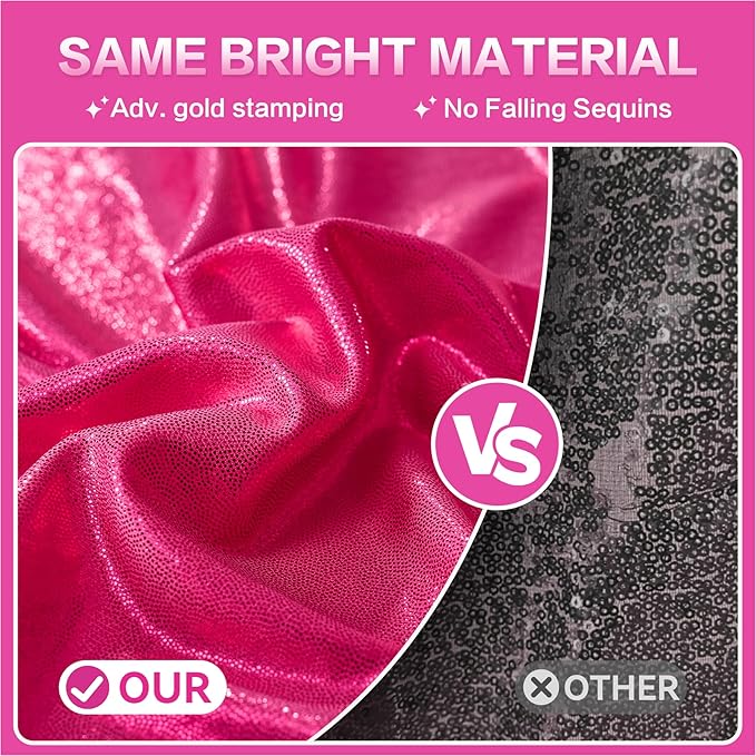gogoparti 20x10FT Hot Pink Sequin Backdrop Curtain - Image 2
