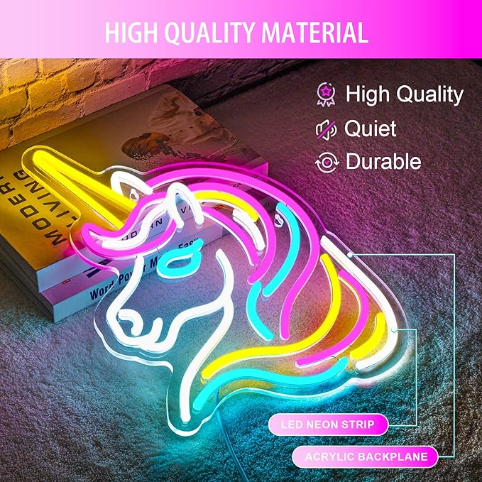 Unicorn Neon Sign for Wall Decor, Dimmable Colorful Unicorn Neon Lights for - Image 4