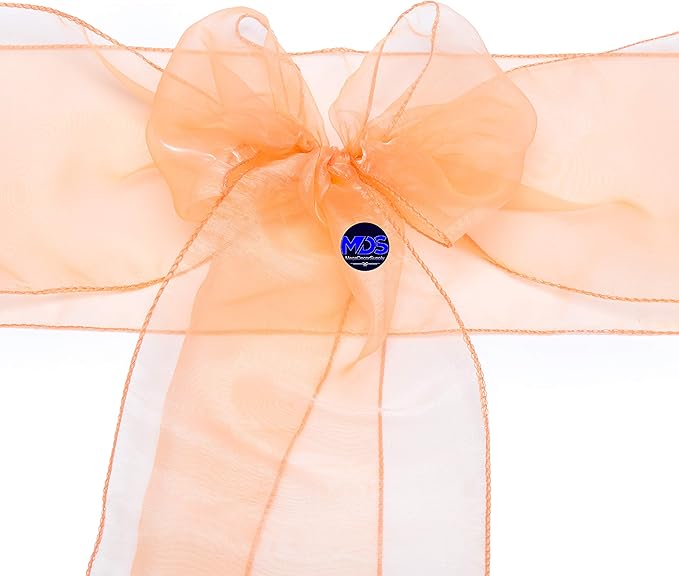 MDS Pack of 300 PCS Organza Chair Sashes Wider Dining Chair Bows Ribbon Tie Back - Image 6