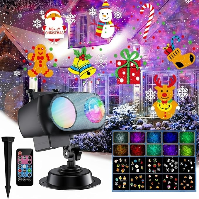 2025 Upgrade Christmas Halloween Projector Lights Outdoor Decorations, by COOLWUFAN