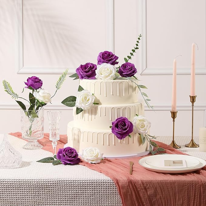 Tifuly Purple Roses Artificial Flowers - Image 4