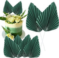 Gyufise 6Pcs Paper Palm Fan Cake Toppers Palm Spear Leaves Fan Cupcake Toppers by Gyufise