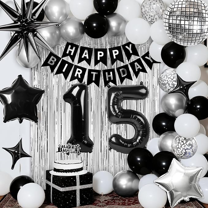 15th Birthday Decorations for Boys Girls, Fringe Curtains Kit - Image 7