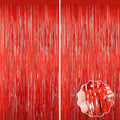 Red Tinsel Backdrop, Engagement Wedding Photo Backdrop Party Decorations by forlvwoon