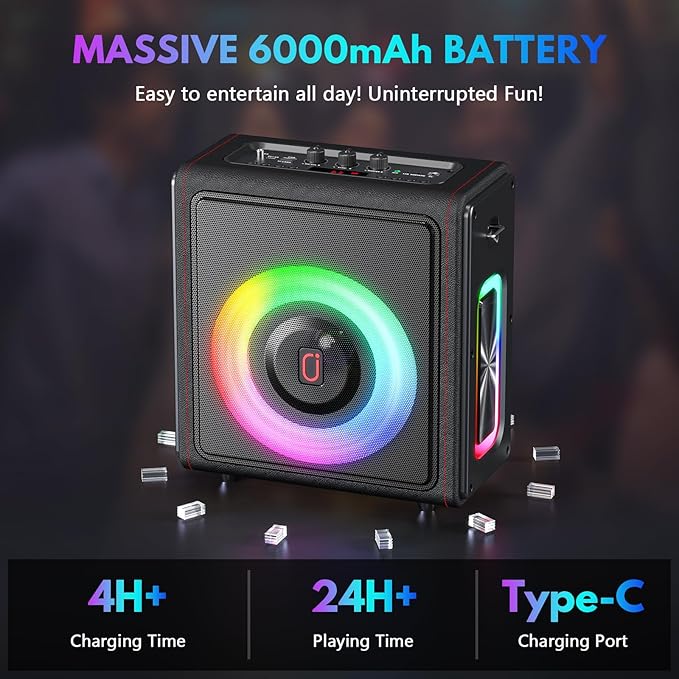 Karaoke Machine, Portable Bluetooth 5.3 Speaker - Image 5
