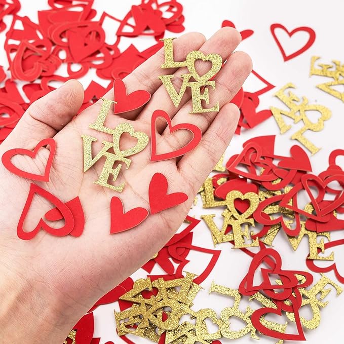 200 Pcs Red Heart Paper Confetti Love Confetti - Image 4
