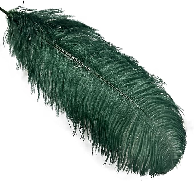 Happy Feather 16-18 inch Blackish Green Ostrich Feathers Craft - Image 3