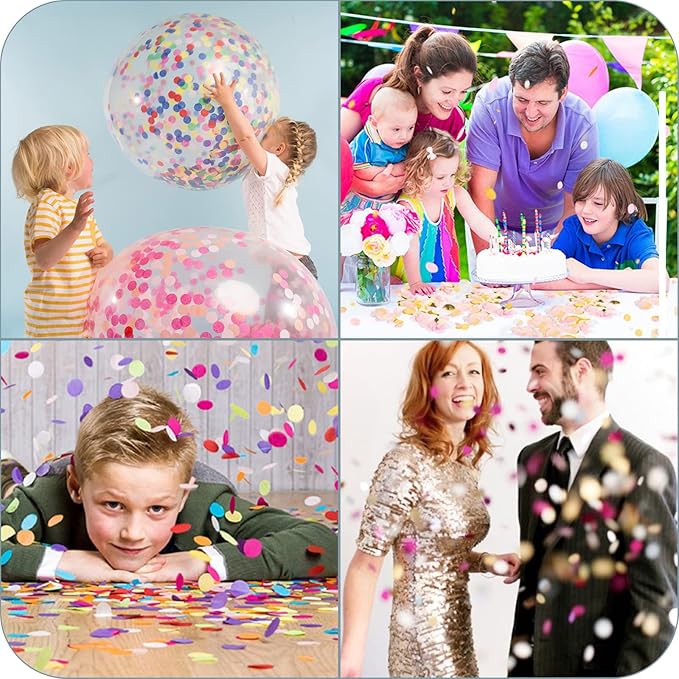 RYKOMO 10000 Pieces 1 Inch Round Tissue Paper Confetti, 3.5oz Multicolor Table - Image 8
