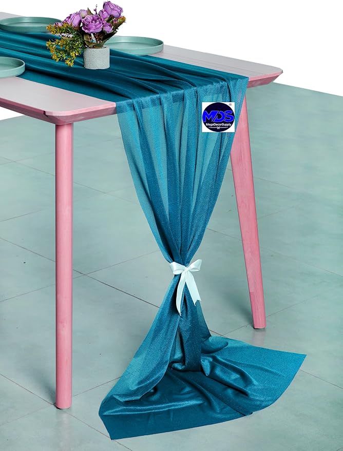 MDS 2 Pack 14ft Chiffon Table Runner 29 x 170 Inches Sheer Wedding Runner - Image 5