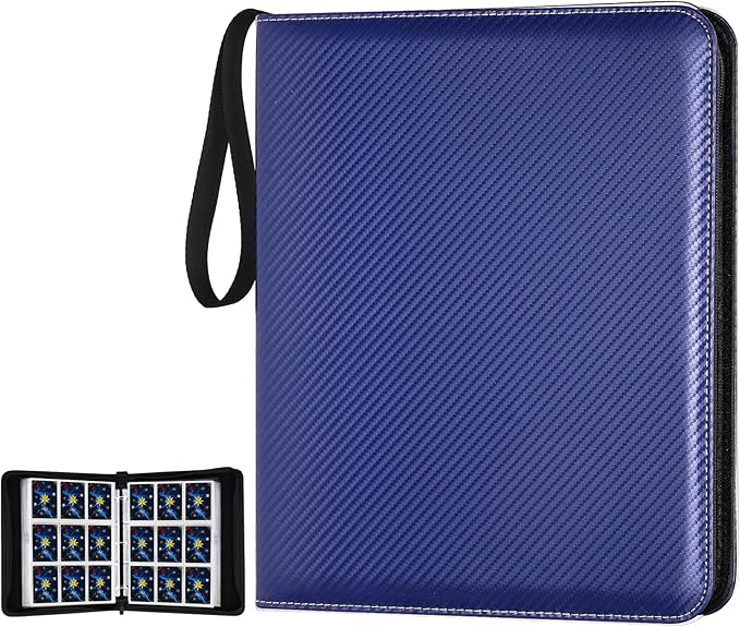 Trading Card Binder, Premium 9 Pocket Card Binder, 720 Double Sided Pocket PU by GERMUN