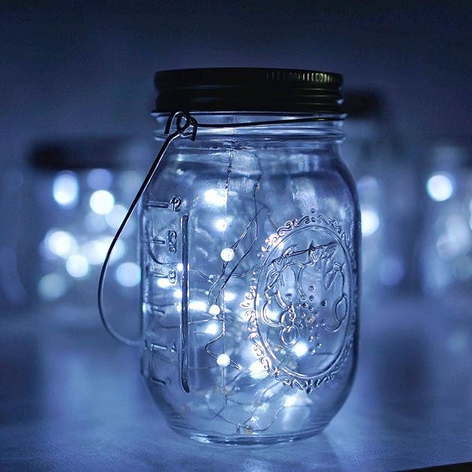 Solar Mason Jar Lights, 12 Pack 30 LED Waterproof Lid Light - Image 3