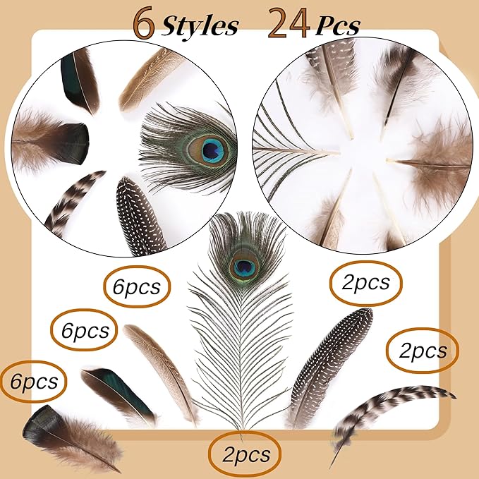 Holmgren 24pcs Natural Feathers Bulk - Image 3