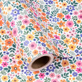 WRAPAHOLIC Kraft Floral Wrapping Paper Roll by WRAPAHOLIC