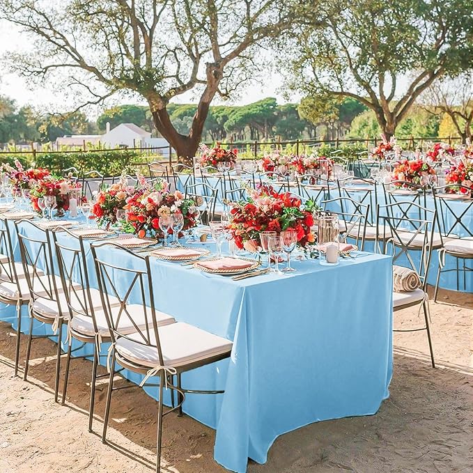 10 Pack Light Blue Tablecloths for 6 Foot Rectangle Tables 60 x 102 Inch - 6ft - Image 3
