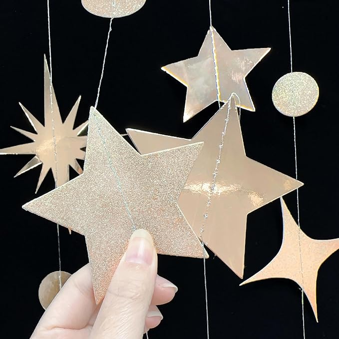 Champagne Gold 40th Birthday Decorations Number 40 Circle Dot Twinkle Star - Image 6