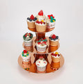 3-Tier Cupcake Stand, Rose Gold Cardboard Cake Stand holder, Tiered DIY Cupcake by funnytrendypartysupplies