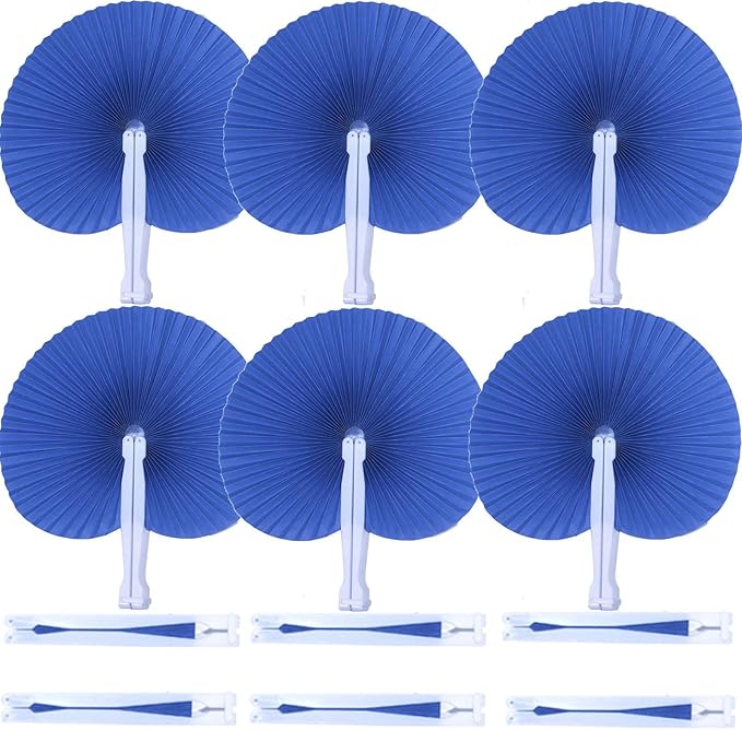 12 Packs Decorative Paper Folding Hand Fans Handheld by Bestage