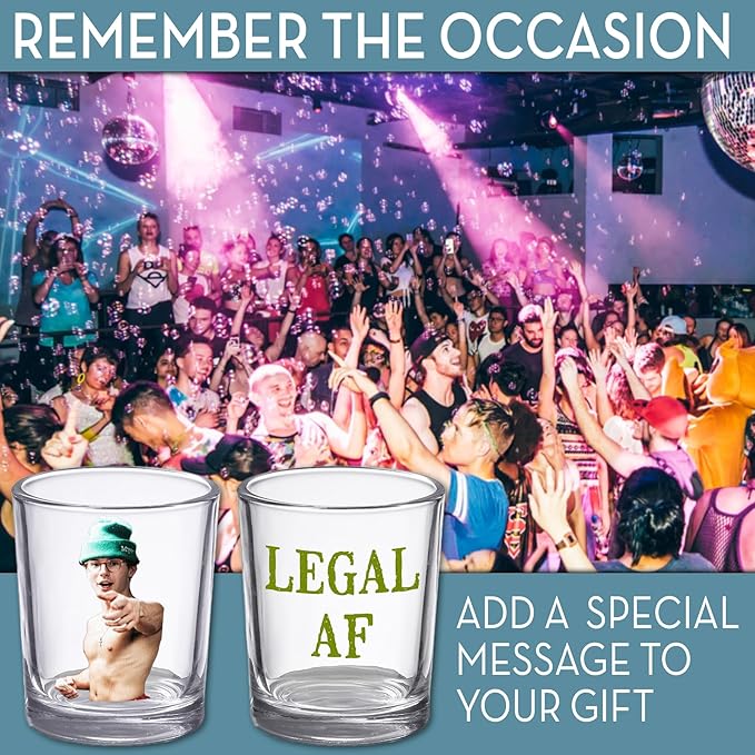 21st Birthday Custom Shot Glass 2.5oz, Personalized Picture Funny Party Favor - Image 4