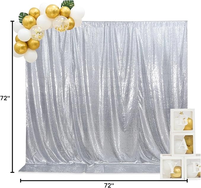 SquarePie Sequin Backdrop Non-Transparent Background Sparkly Curtain - Image 8