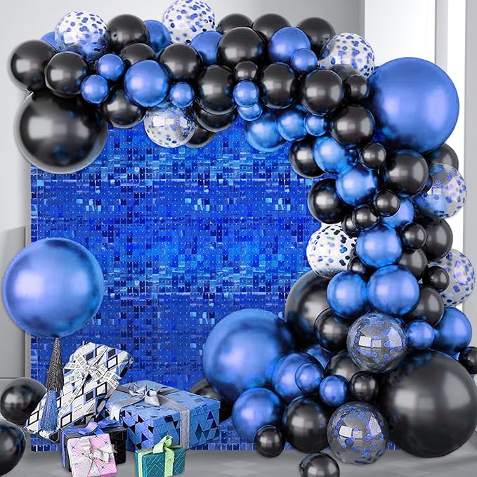 12PCS Royal blue Shimmer Wall Backdrop, Laser Square Sequin Photo Backdrops - Image 6