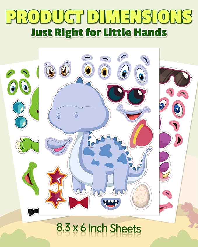 Aowplc 30 Sheets Make A Dinosaur Stickers - Image 4