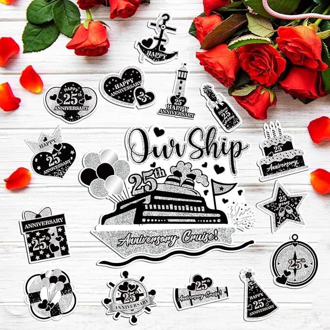 25th Anniversary Cruise Door Magnets Decorations - Image 2
